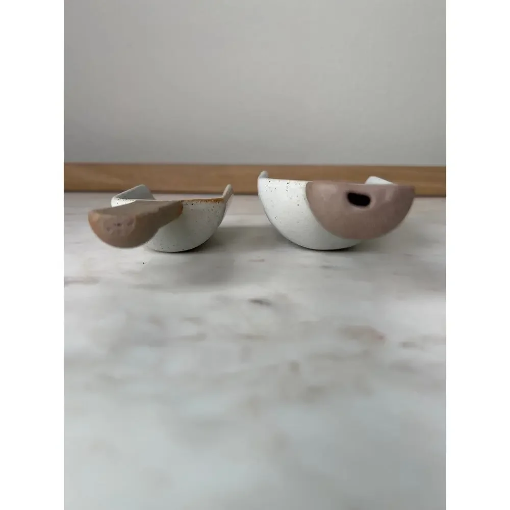 Ceramic Kitchen Scoop Set Large and Small Dishwasher Safe Farmhouse Decor